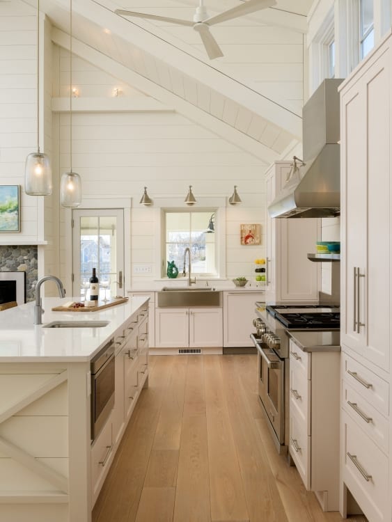 Prefinished White Oak Floors In A Welcoming New Hampshire Kitchen